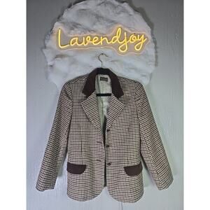 Brown Checkered Women's Blazer